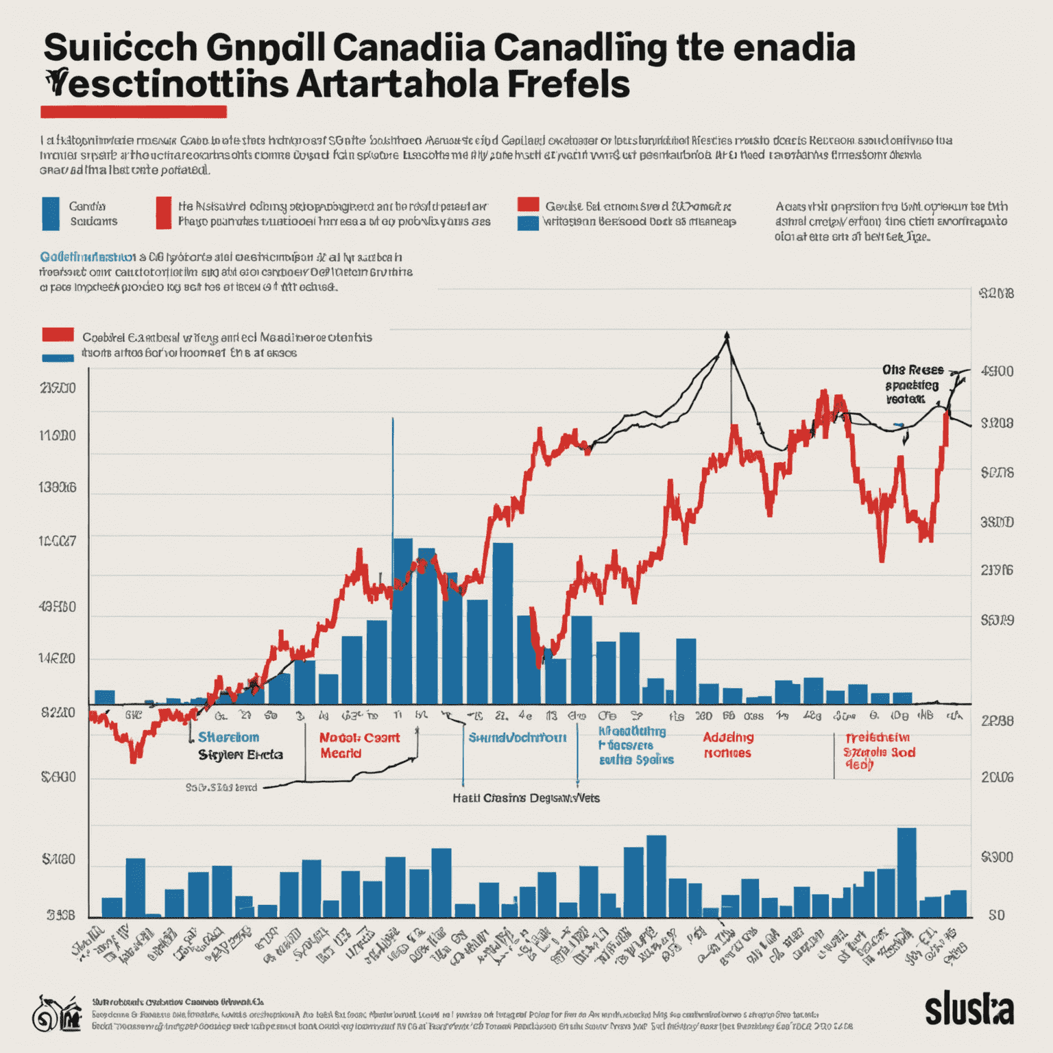 Graph showing oil price trends in Canada over the past year, with annotations highlighting key events and their impact