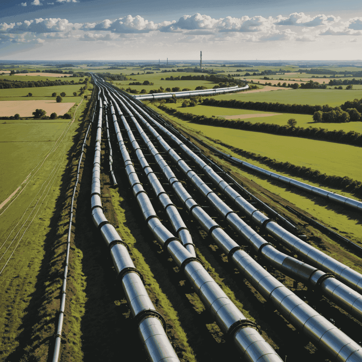 Network of oil pipelines stretching across a landscape, representing Master Limited Partnerships